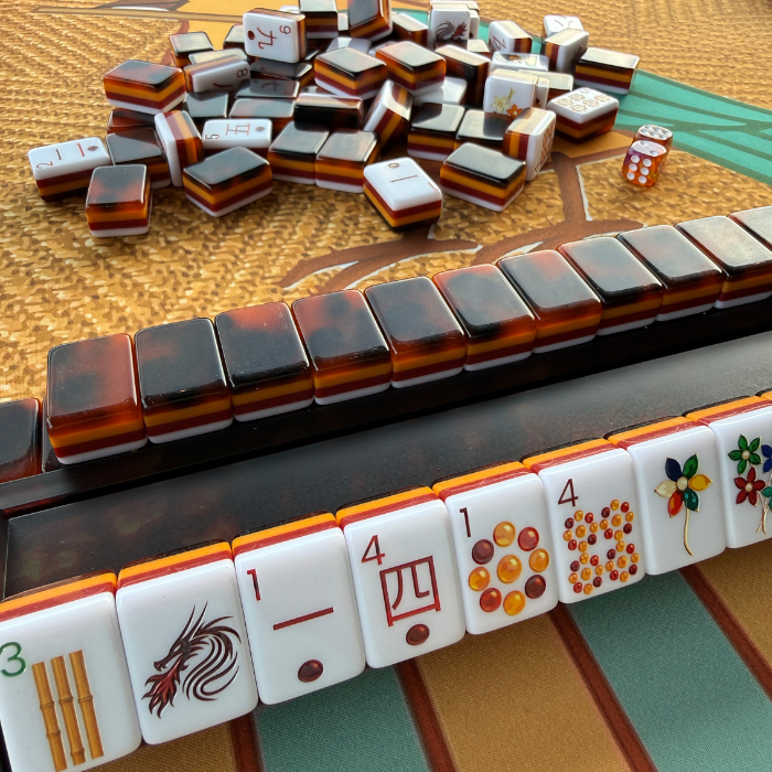 Tortoise Shell Mahjong Rack & Pusher Set – Mahjong Accessory Mahjong Studios