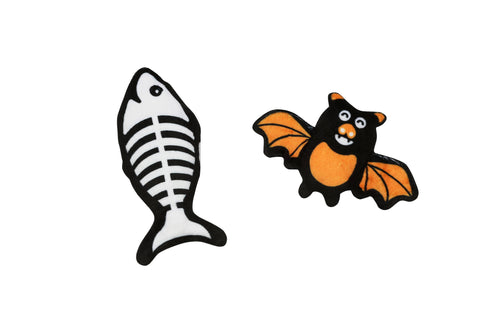 Bat & Fish Skeleton Halloween Cat Toys, Set of 2 - The Bougie Pet Boutique