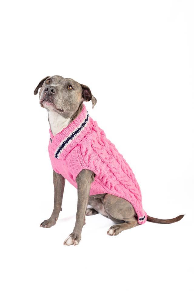 Preppy Pink Cable Knit Sweater - The Bougie Pet Boutique