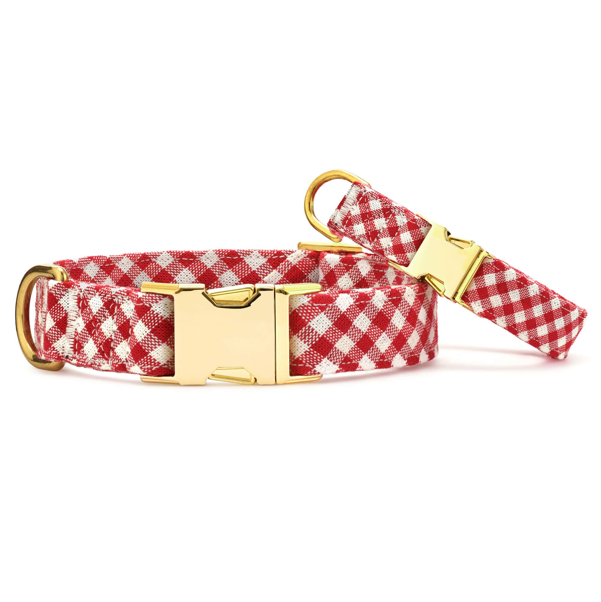 Red Gingham Dog Collar - The Bougie Pet Boutique