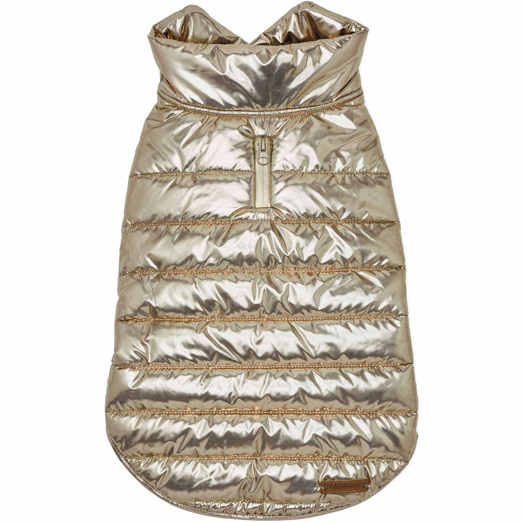 Custom-woven& Dyed Puffer Jacket, Flex Chest + Leash Opening - The Bougie Pet Boutique