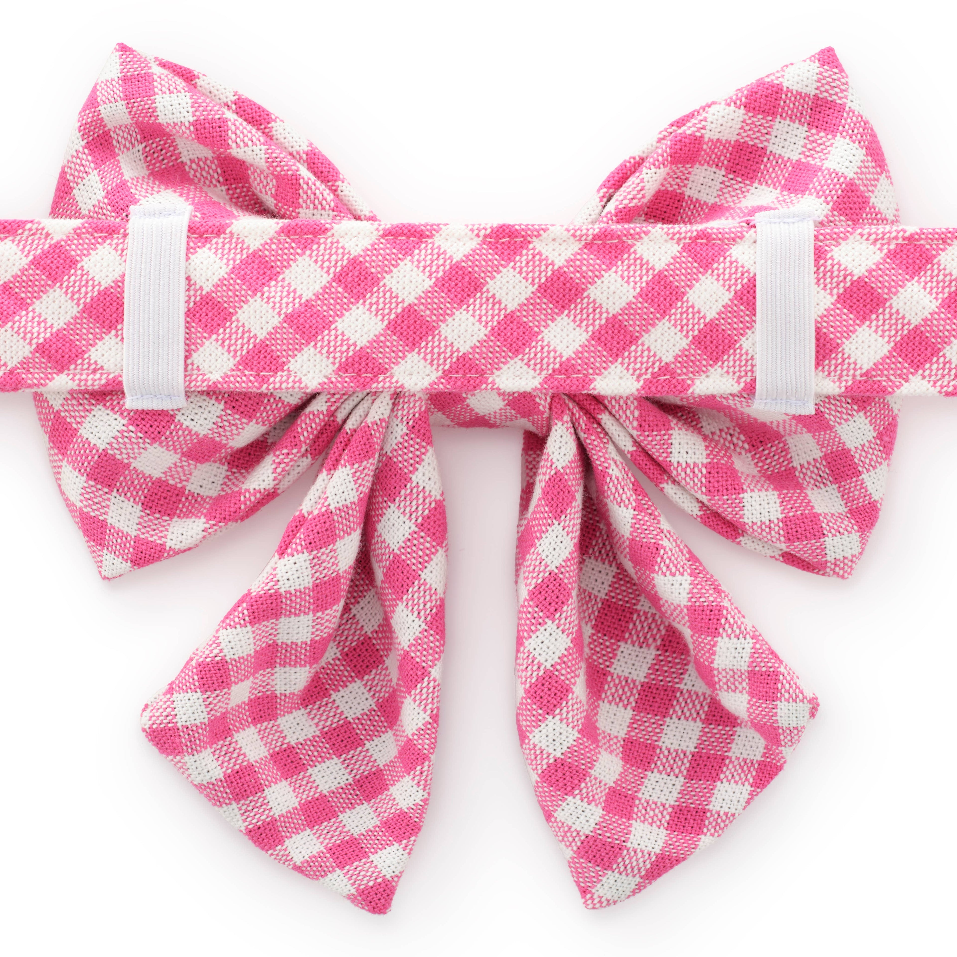 Hot Pink Gingham Lady Dog Bow - The Bougie Pet Boutique