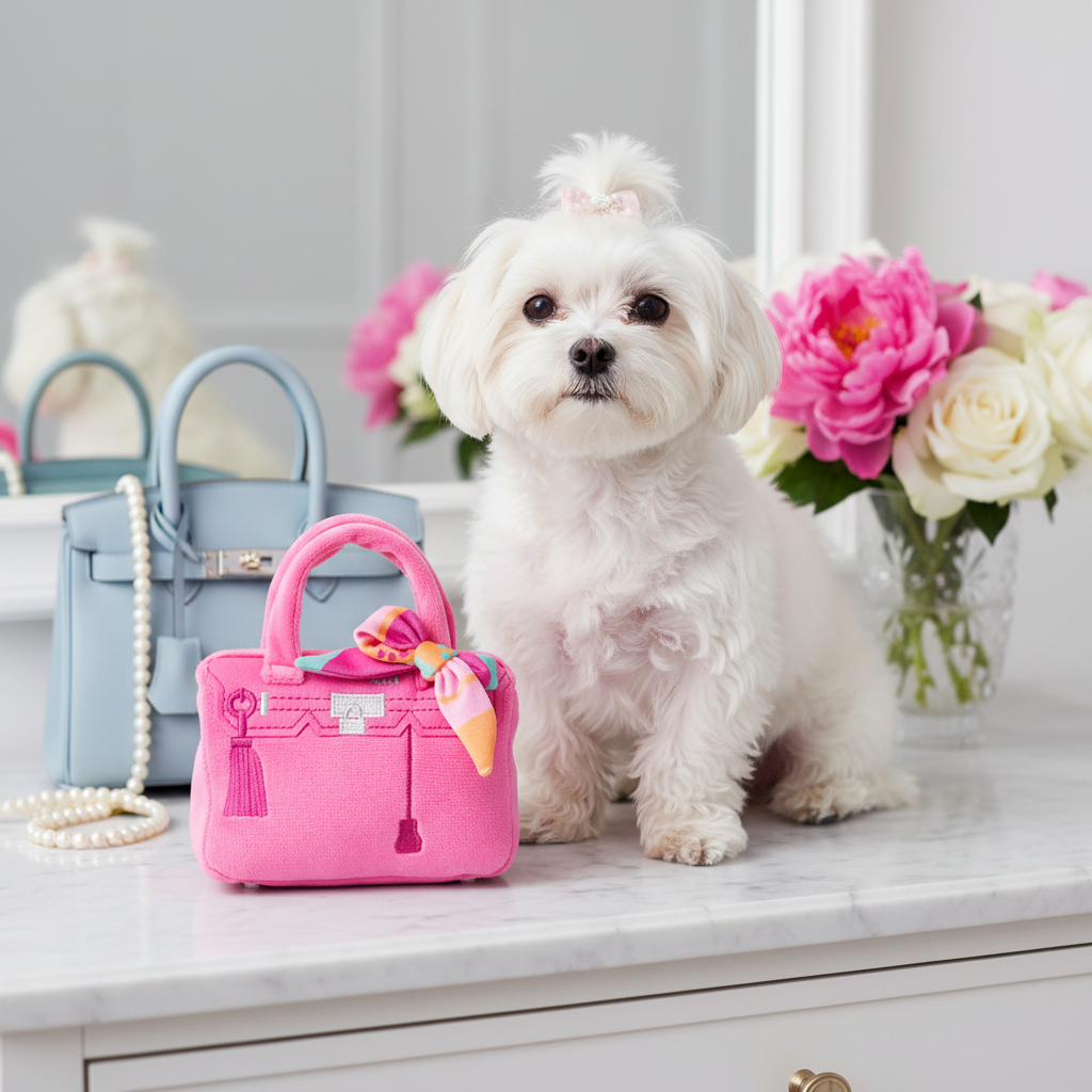 Barkin Bag Pink with Scarf Lifestyle