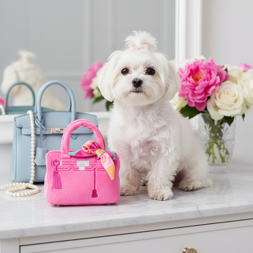 Barkin Bag Pink with Scarf Lifestyle