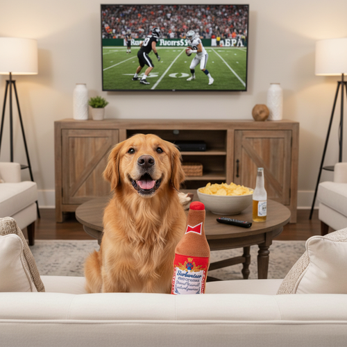 Barkweiser Beer Squeaker Dog Toy Lifestyle