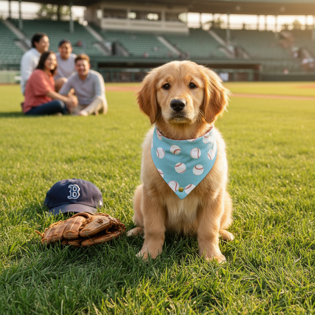 Baseball Reversible Dog Bandana Lifestyle
