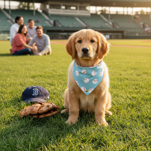 Baseball Reversible Dog Bandana Lifestyle