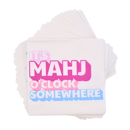 "It's Mahj O'Clock Somewhere" Cocktail Napkins Middle & Main Mahjong