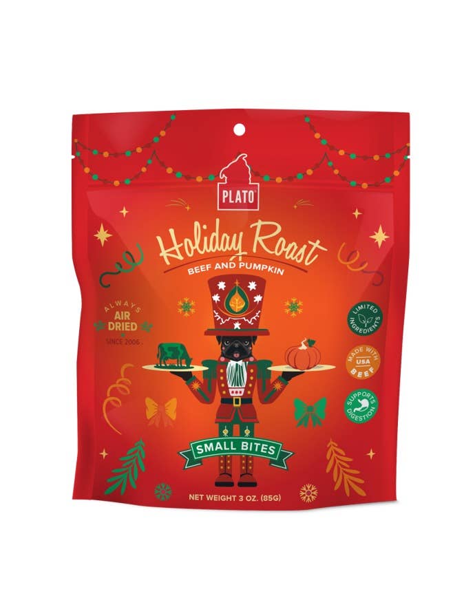 Plato Pet Treats Holiday Roast Small Bites Beef & Pumpkin - The Bougie Pet Boutique