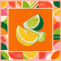 Citrus Orange Mahjong Mat (33in | Waterproof Mahjong Table Mat)- Ships Rolled Mahjong Studios