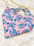 Turtles Cotton Curved Neck Dog Bandana, Reversible and Snaps - The Bougie Pet Boutique