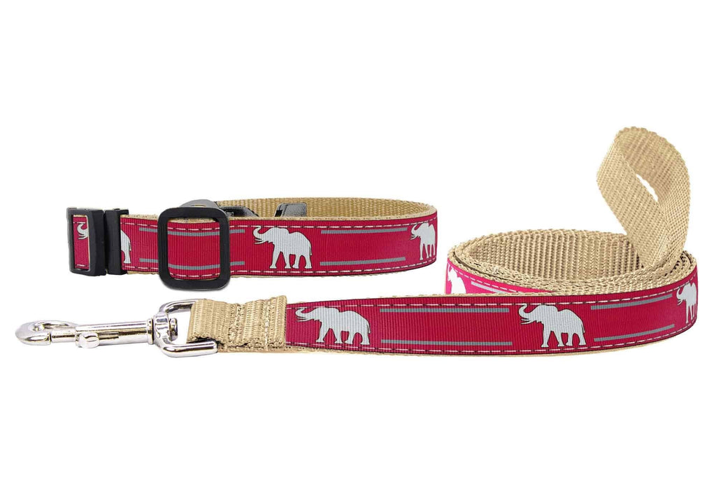 Alabama Crimson Tide Adjustable Ribbon Dog Collar Lead. - The Bougie Pet Boutique
