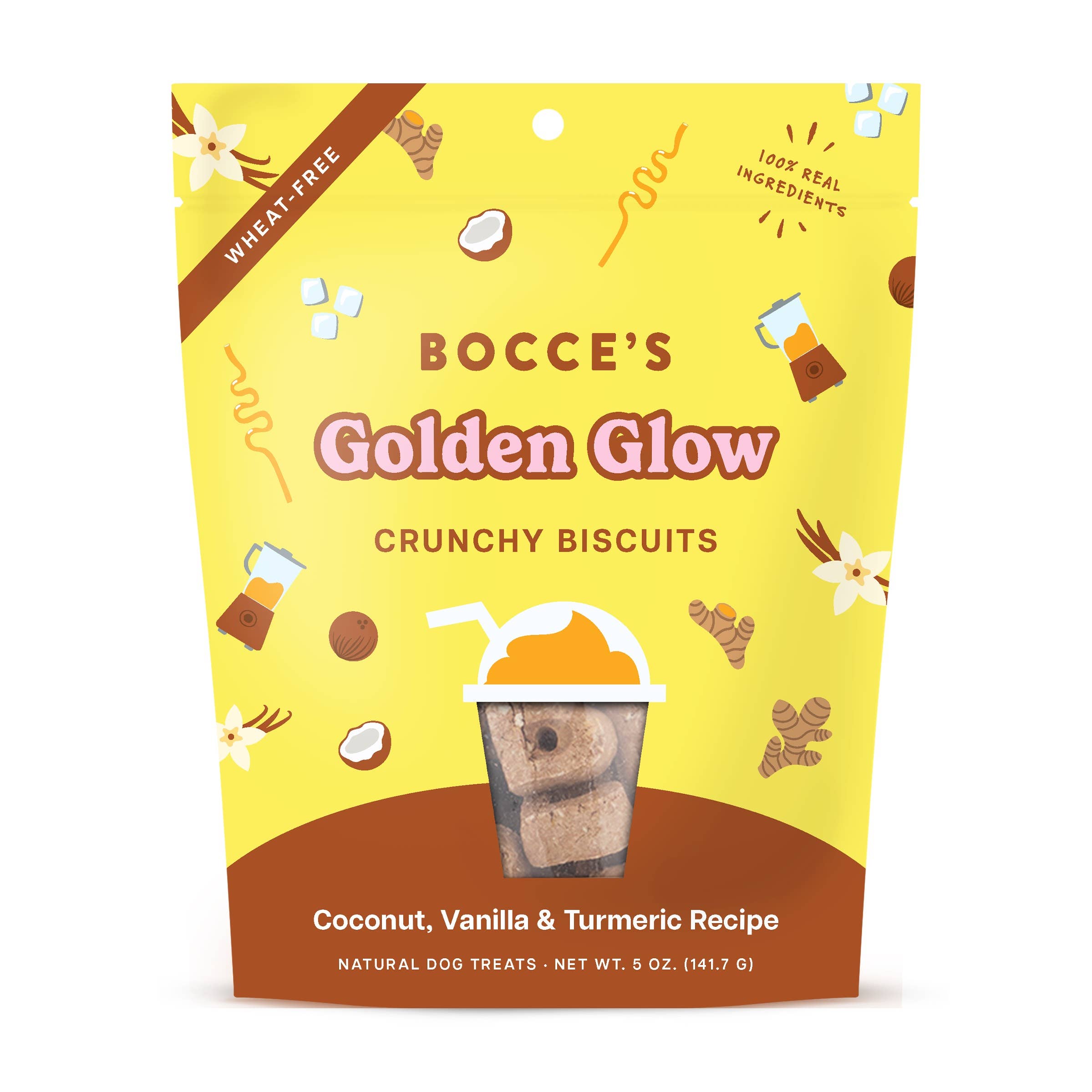 Bocce's Bakery Golden Glow Biscuit Dog Treats 5oz - The Bougie Pet Boutique