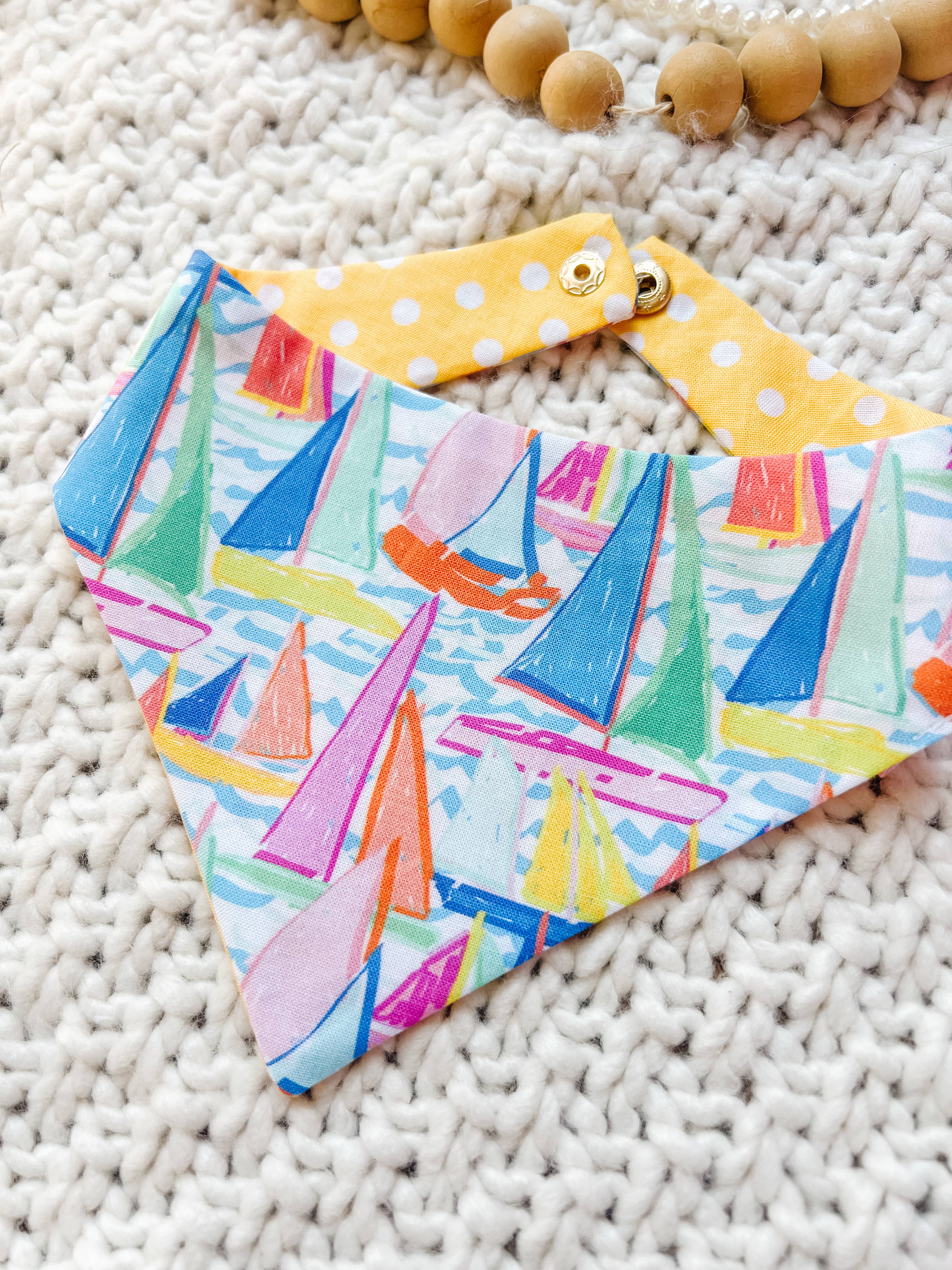 Summer Beach Snap-On Dog Reversible Bandana, Cotton (Copy) StellaLoo