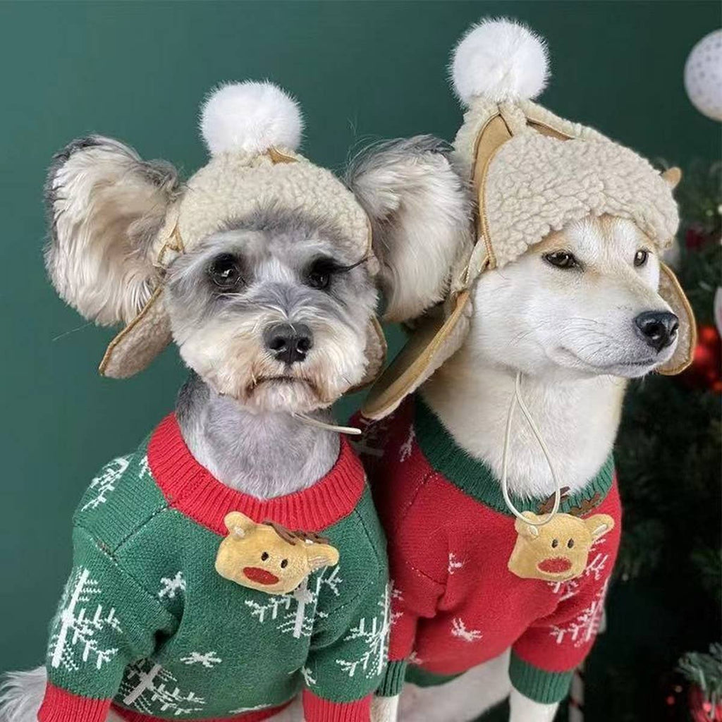 Winter Ear-Free Pet Hat – Faux Shearling Dog Cap_CWAH3750 - The Bougie Pet Boutique