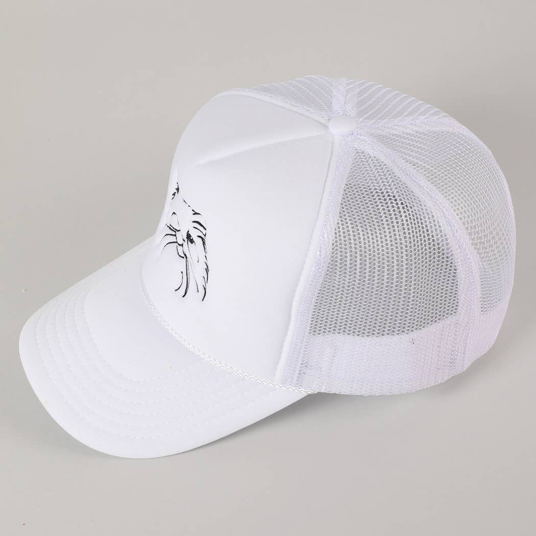 Persian Cat Line Drawing Embroidery Foam Hat Fashion City