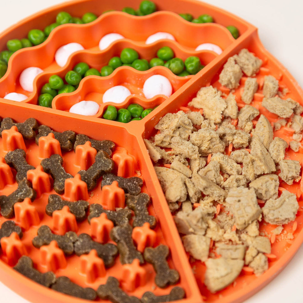 Orange Dog Lick Mat | Dog Feeder | Dog Boredom Buster   - The Bougie Pet Boutique