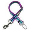 3M Reflective Safety Dog Seatbelt Tether in Multi-colored Stripes