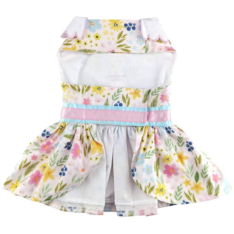 Pastel Meadow Dog Dress with Matching Leash - The Bougie Pet Boutique