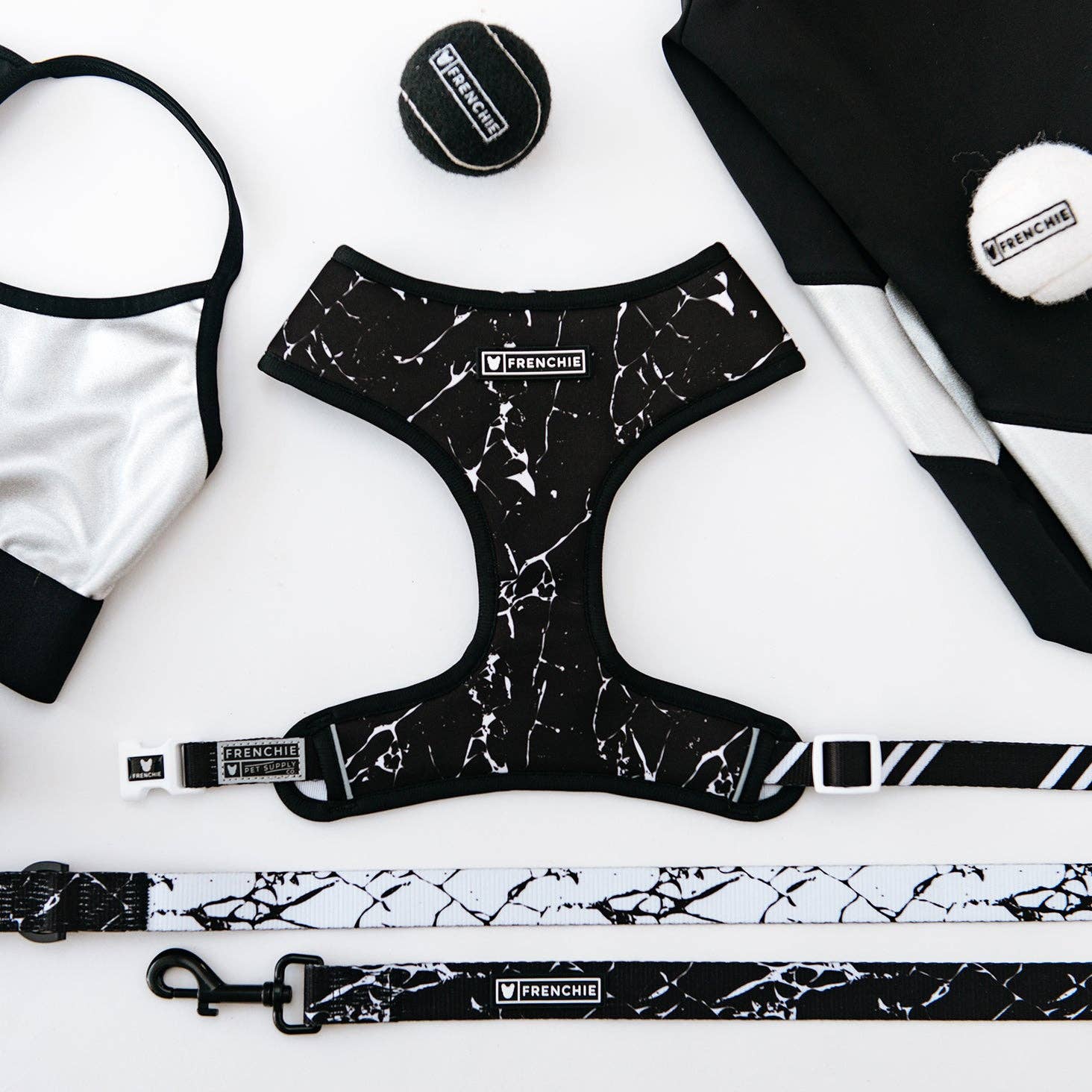 Frenchie Duo Reversible Harness - Black Marble