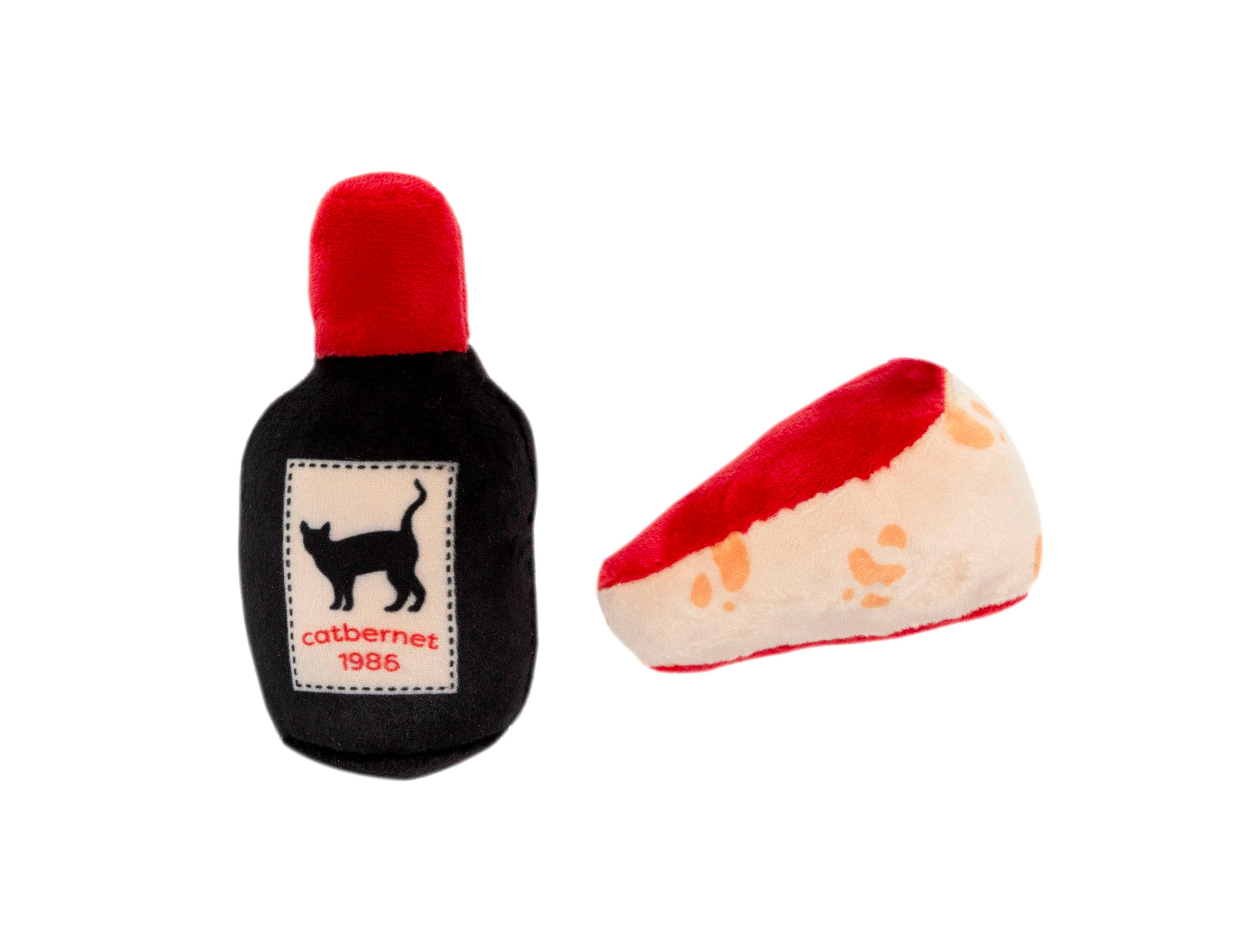 Cheese and Wine Cat Toys, Set Of 2 - The Bougie Pet Boutique