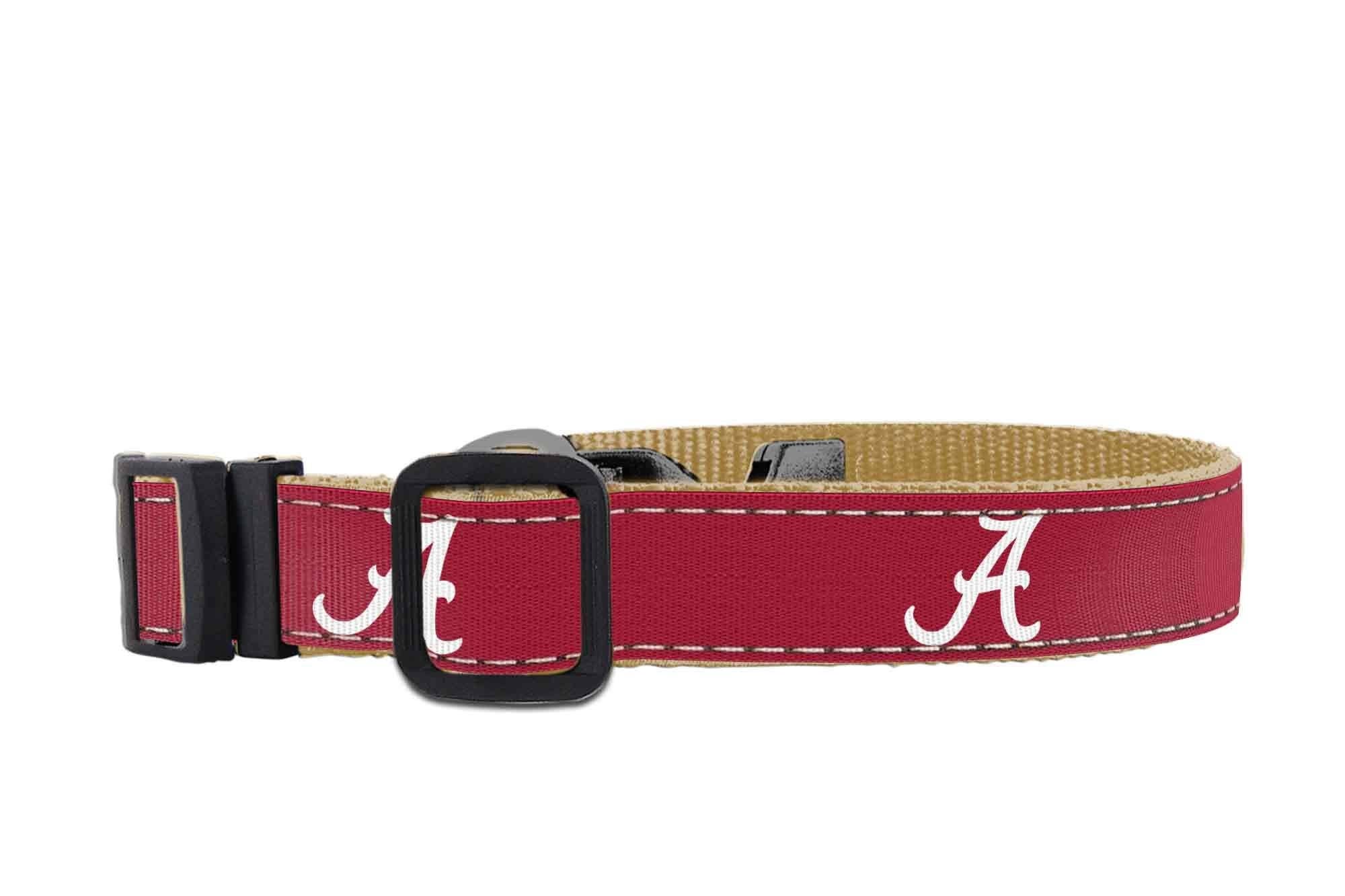 Alabama Crimson Tide Adjustable Ribbon Dog Collar Lead. - The Bougie Pet Boutique