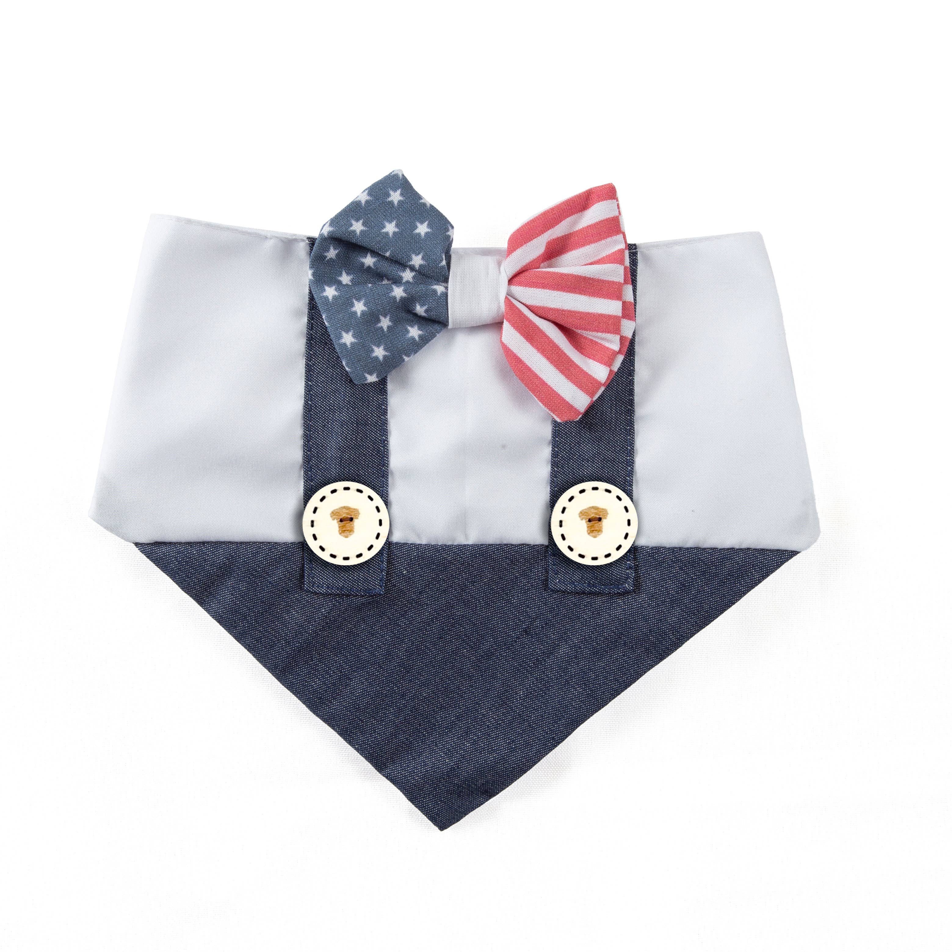 Dog Bandana Patriotic Suspender | 4 of the July  - The Bougie Pet Boutique
