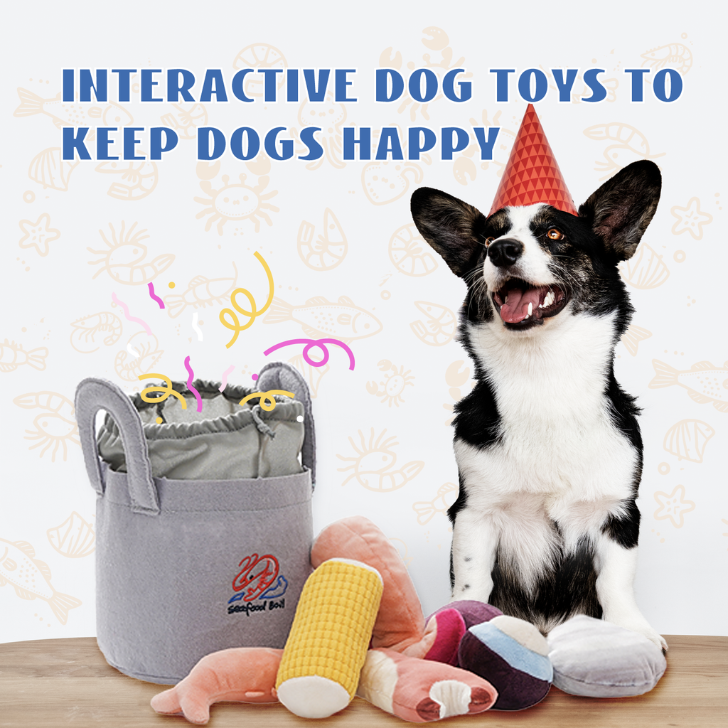 Nocciola 10 PCS Seafood Boil Small Dog Toys for Boredom, Puppy Crinkle Dog Squeaky Toys to Keep Them Busy - The Bougie Pet Boutique