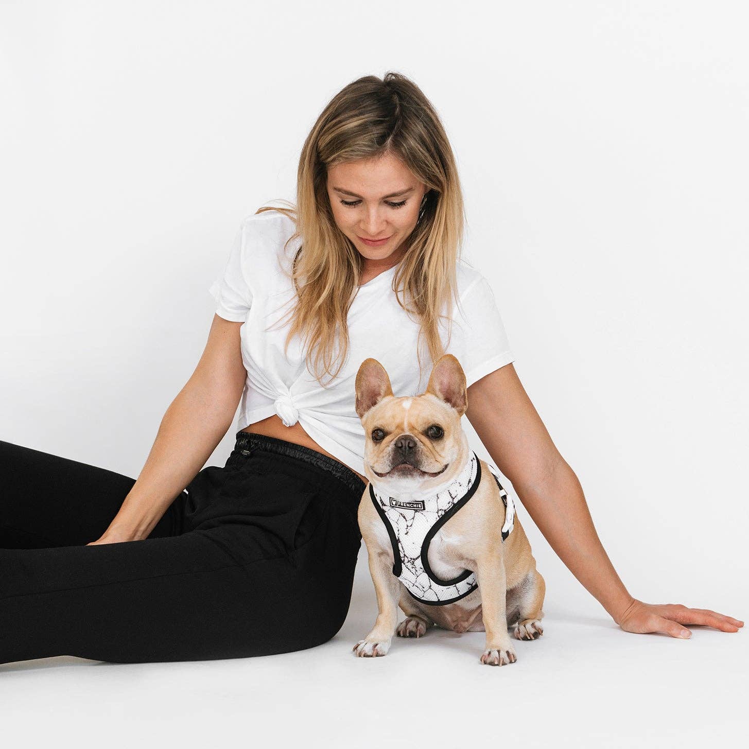 Frenchie Duo Reversible Harness - Black Marble - The Bougie Pet Boutique
