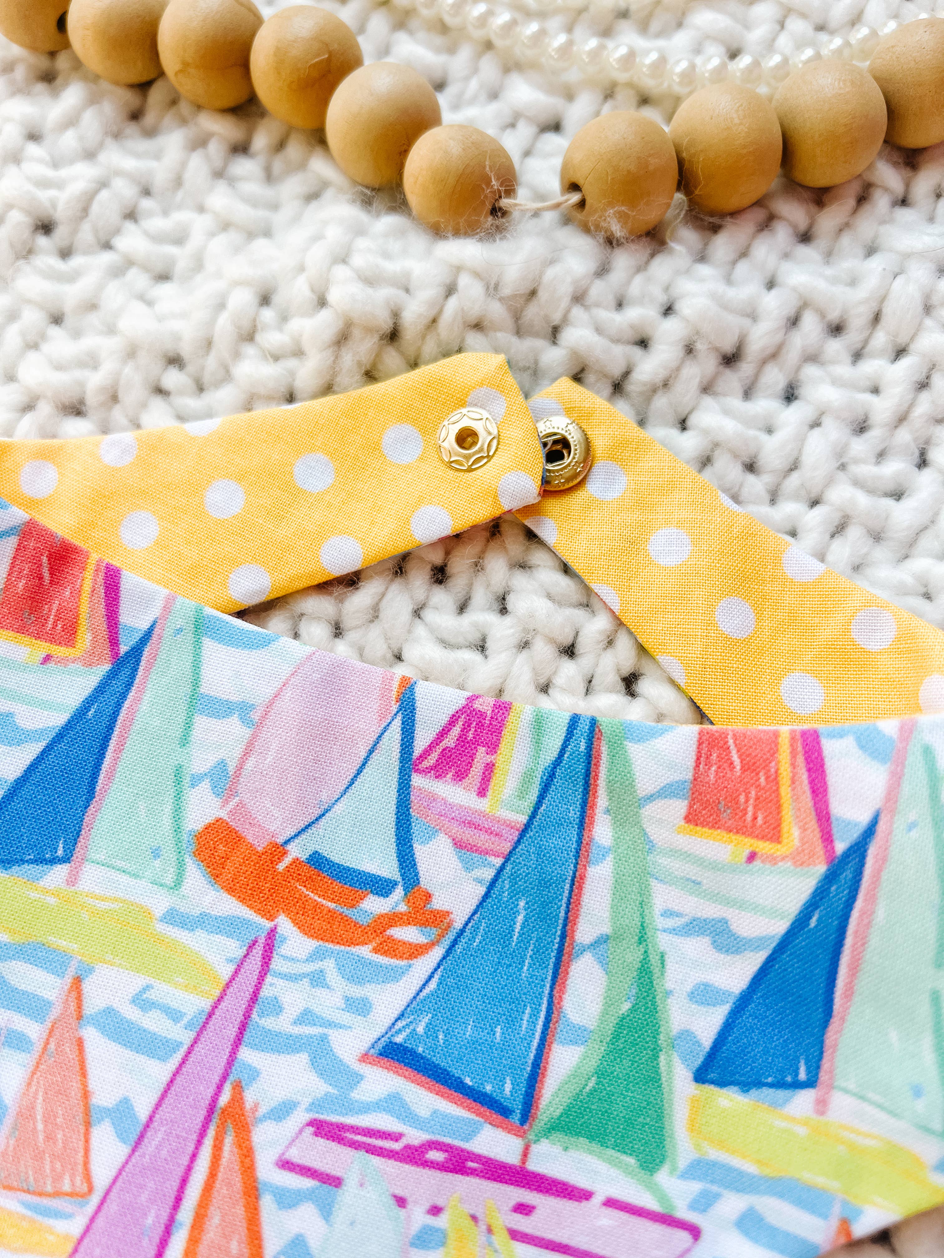 Summer Beach Snap-On Dog Reversible Bandana, Cotton (Copy) StellaLoo