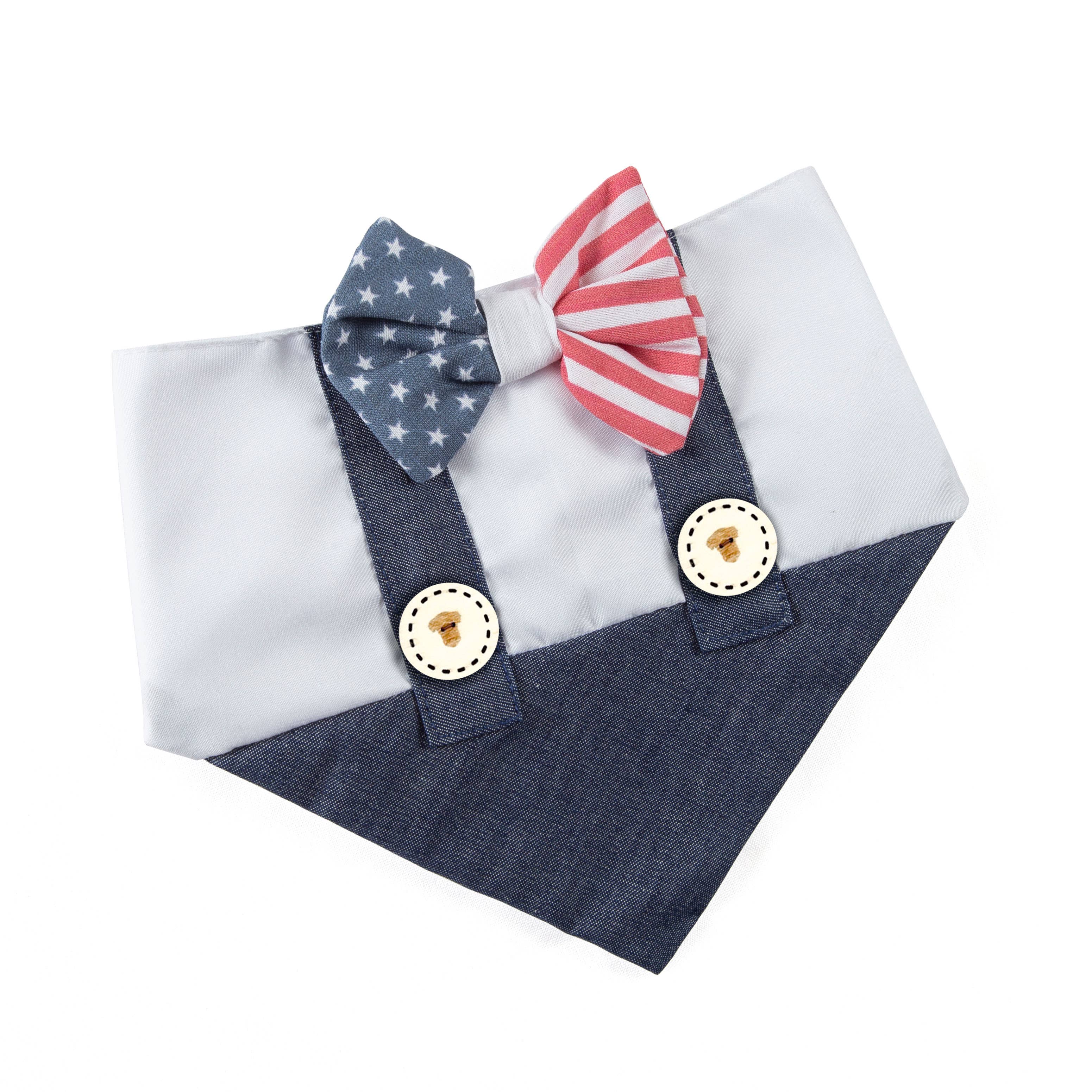 Dog Bandana Patriotic Suspender | 4 of the July  - The Bougie Pet Boutique