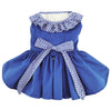 Blue Gingham Dog Dress with Matching Leash Doggie Design