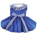 Blue Gingham Dog Dress with Matching Leash Doggie Design
