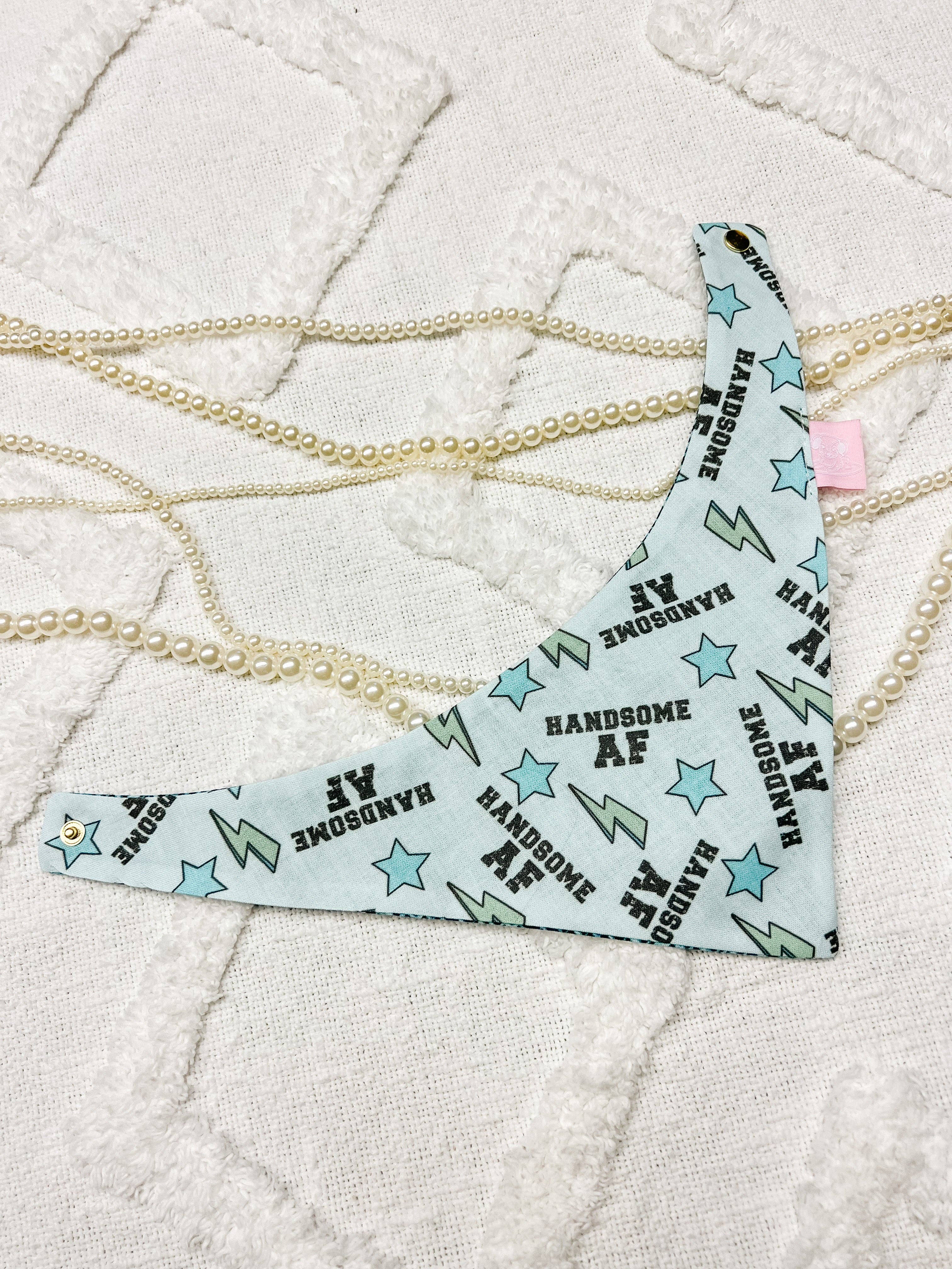 Handsome AF Snap-On Reversible Dog Bandana, Curved Neck StellaLoo