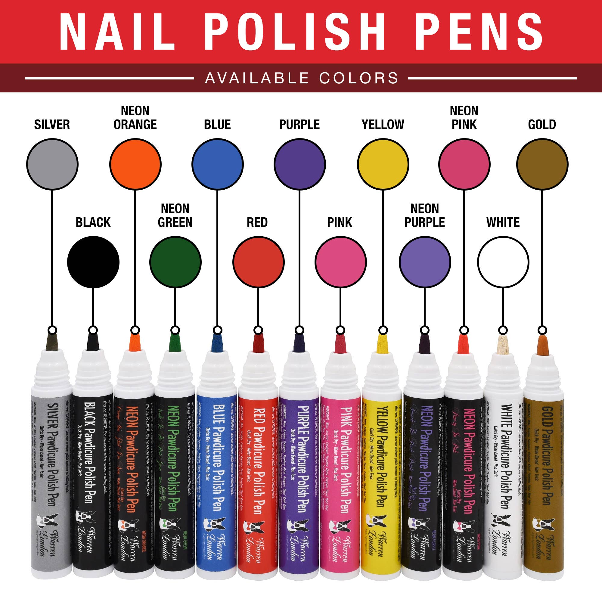 Pawdicure Nail Polish Pen - Quick Dry - 13 Colors - The Bougie Pet Boutique