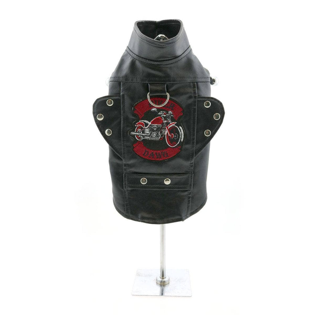 Biker Dawg Motorcycle Dog Jacket - Black - The Bougie Pet Boutique