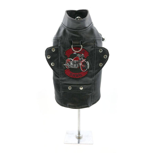 Biker Dawg Motorcycle Dog Jacket - Black - The Bougie Pet Boutique