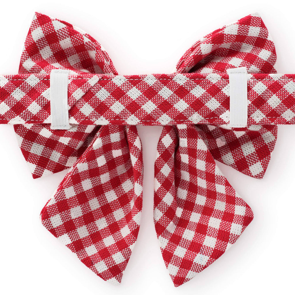 Red Gingham Lady Dog Bow - The Bougie Pet Boutique
