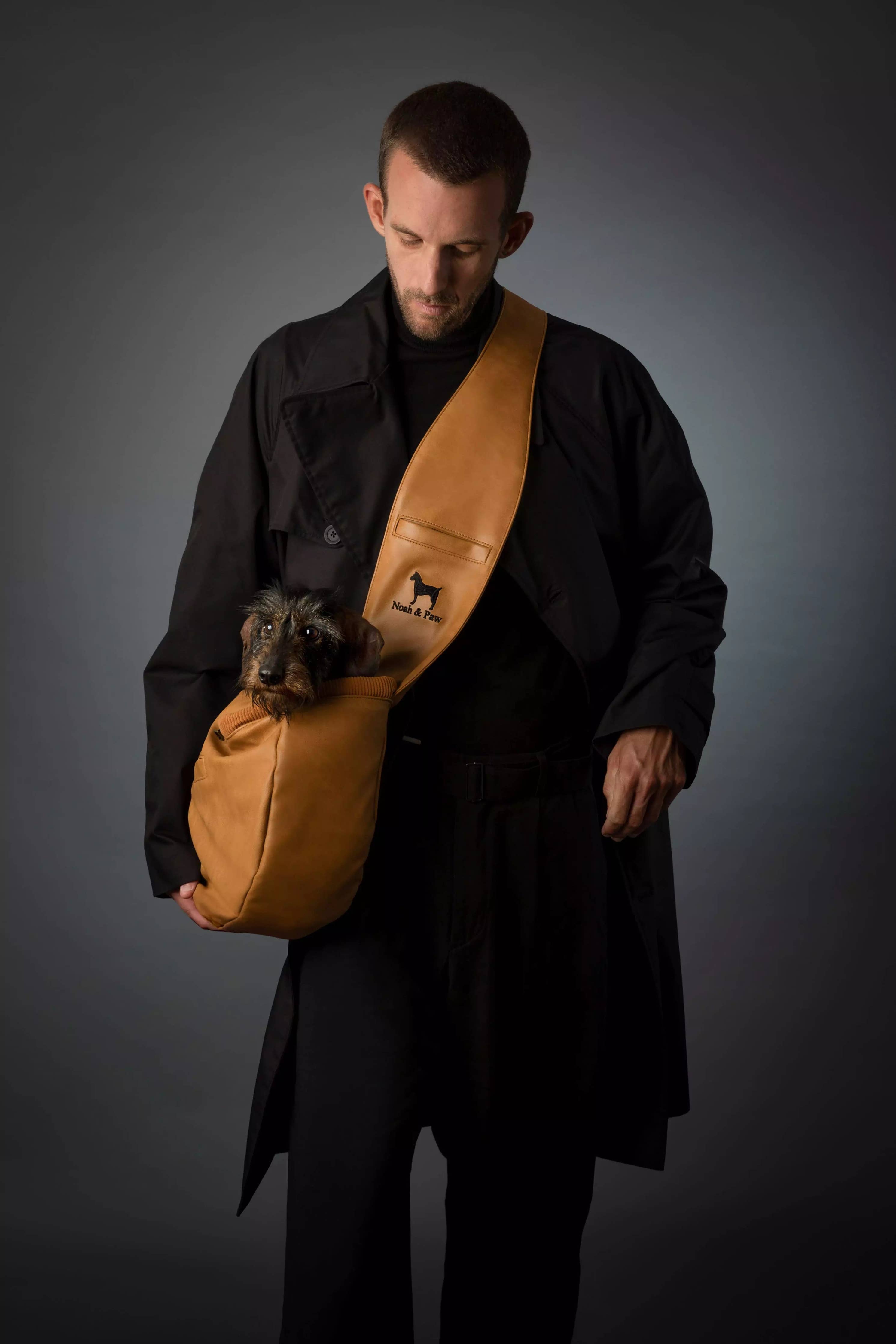 Vegan Leather Pet sling Carrier 3x Safety