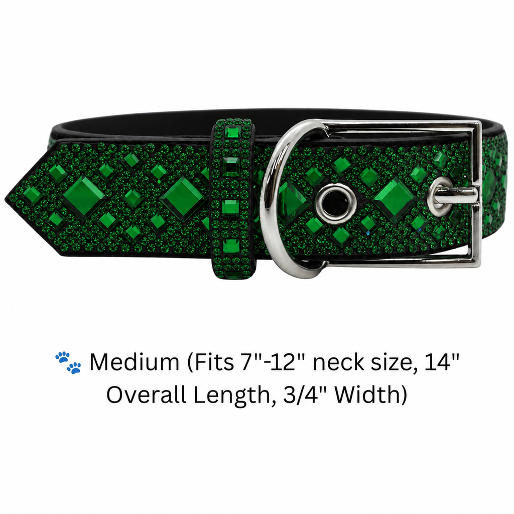 Green Rhinestone Dog Collar Dog Collar World