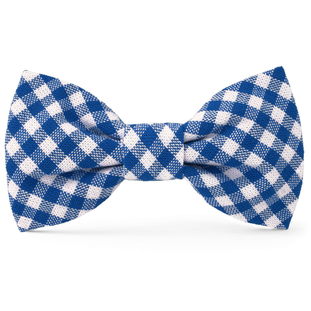 Lake Blue Gingham Dog Bow Tie - The Bougie Pet Boutique