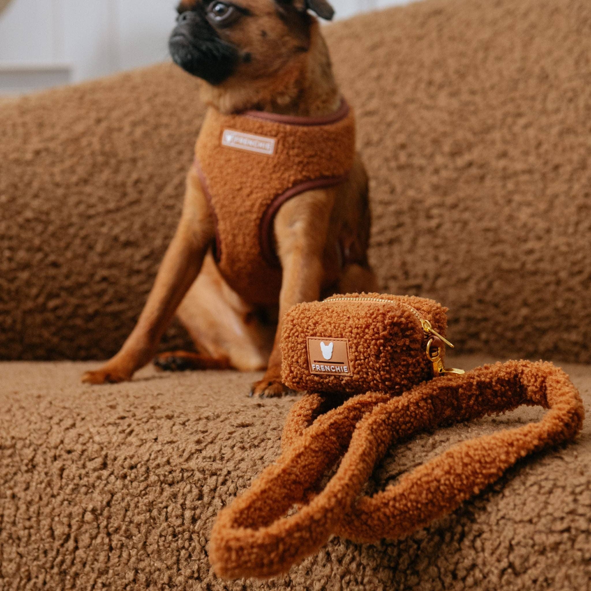 Frenchie Poo Bag Holder - Teddy Brown